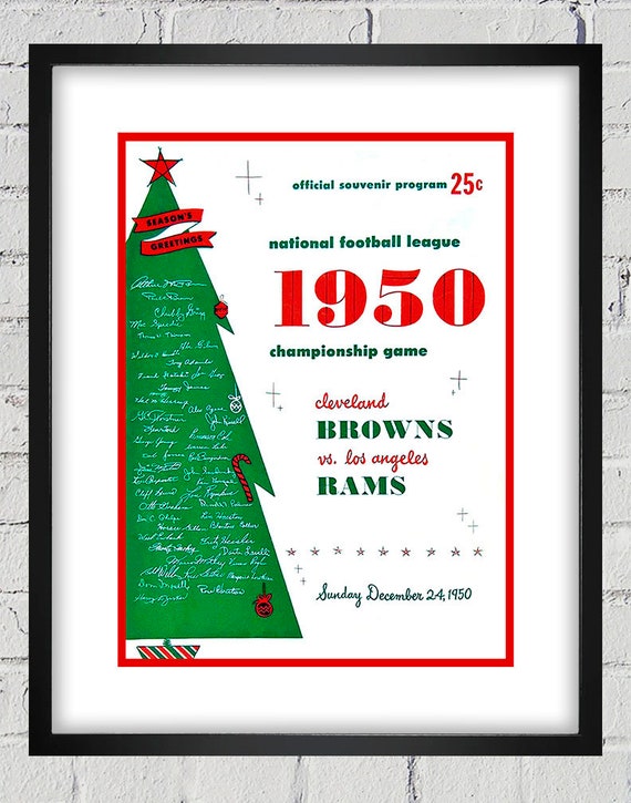 1950 Vintage Los Angeles Rams - Cleveland Browns - Football Program Cover - Digital Reproduction