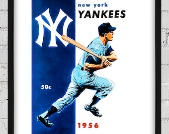 1956 Vintage New York Yankees Program Cover - Digital Reproduction