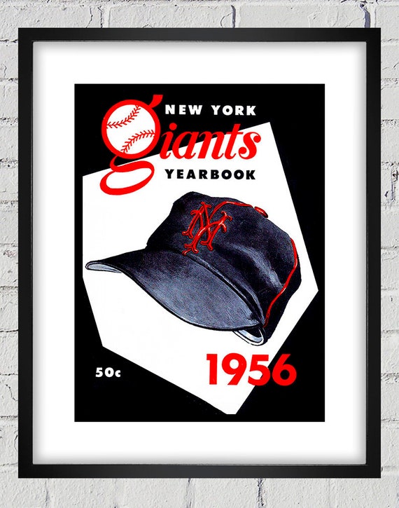 1956 Vintage New York Giants Baseball Yearbook Cover - Digital Reproduction