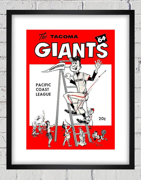 1964 Vintage Tacoma Giants Baseball Program Cover - Digital Reproduction