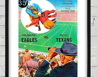 1952 Vintage Philadelphia Eagles - Dallas Texans Football Program - Digital Reproduction