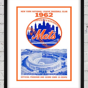 1962 Vintage New York Mets Yearbook Program Cover - Digital Reproduction
