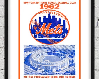 1962 Vintage New York Mets Yearbook Program Cover - Digital Reproduction