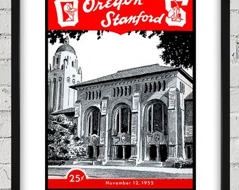 1955 Vintage University of Oregon Ducks - Stanford Football Program Cover - Digital Reproduction