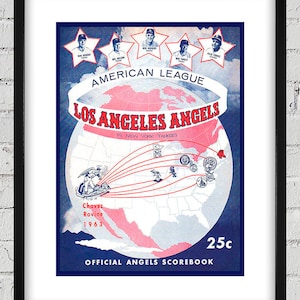 1963 Vintage Los Angeles Angels Baseball Program Cover - Digital Reproduction