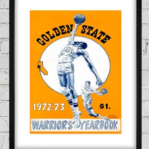Portada del programa vintage de los Golden State Warriors (1972-1973) - Reproducción digital