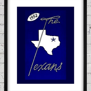 1952 Vintage Dallas Texans Football Media Guide Cover - Digital Reproduction