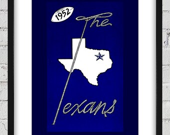 1952 Vintage Dallas Texans Football Media Guide Cover - Digital Reproduction