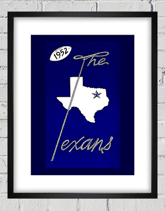 1952 Vintage Dallas Texans Football Media Guide Cover - Digital Reproduction