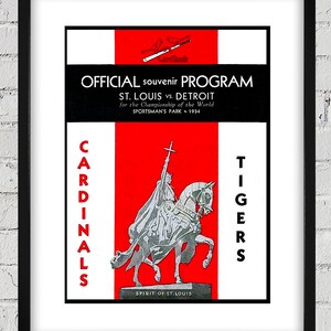 1934 Vintage Detroit Tigers - St Louis Cardinals World Series Program Cover - Digital Reproduction