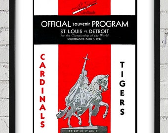 1934 Vintage Detroit Tigers - St Louis Cardinals World Series Program Cover - Digital Reproduction