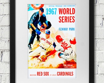 1967 Vintage  Boston Red Sox - St Louis Cardinals - World Series Program Cover - Digital Reproduction
