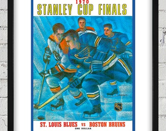 1969-1970 Vintage St Louis Blues - Boston Bruins Program Cover - Stanley Cup - Digital Reproduction