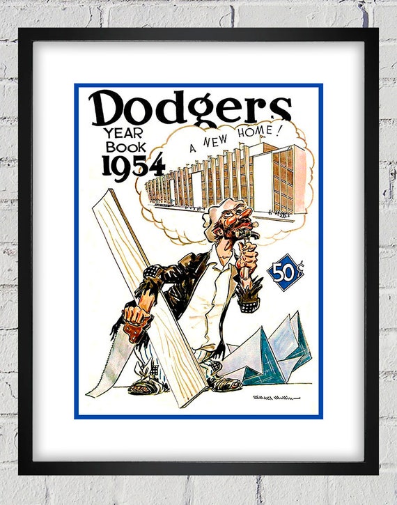 1954 Vintage Brooklyn Dodgers Yearbook Cover - Digital Reproduction