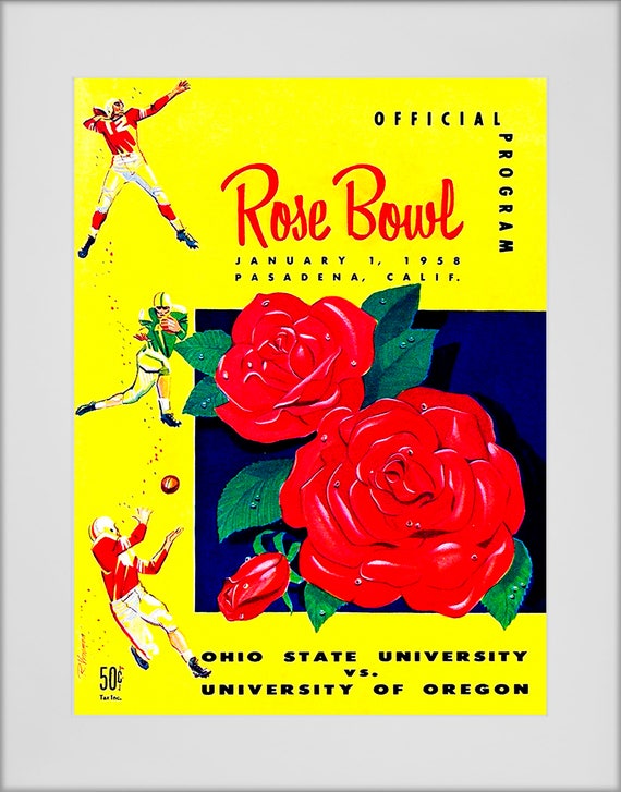 1958 Vintage Rose Bowl Program - University of Oregon - Ohio State University - Digital Reproduction