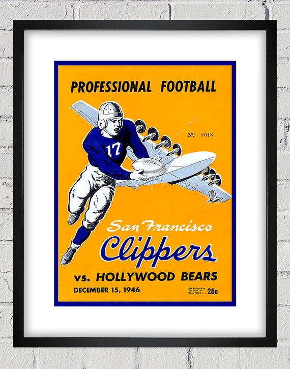 1946 Vintage San Francisco Clippers - Hollywood Bears Program Cover - Digital Reproduction