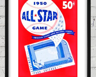 1950 Vintage All-Star Game Program Cover - Comisky Park Chicago - Digital Reproduction