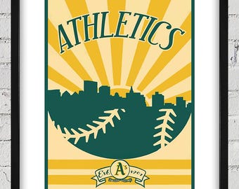 Baseball Oakland Athletics - City Poster - Digital Reproduction