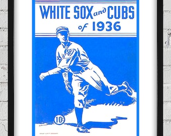1936 Vintage Chicago White Sox - Chicago Cubs Program Cover - Digital Reproduction