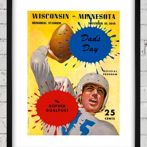 1949 Vintage Wisconsin - Minnesota Football Program Cover - Digital Reproduction