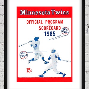 1965 Vintage Minnesota Twins Program Cover - Digital Reproduction