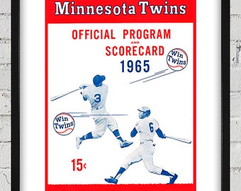 1965 Vintage Minnesota Twins Program Cover - Digital Reproduction