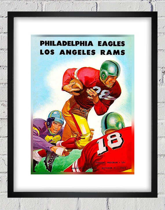 1950 Vintage Philadelphia Eagles - Los Angeles Rams Football Program Cover - Digital Reproduction