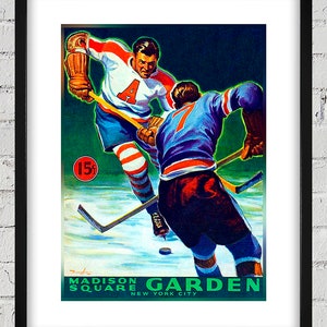 1941-1942 Vintage Brooklyn Americans Hockey Programm Titelblatt - Digitale Reproduktion