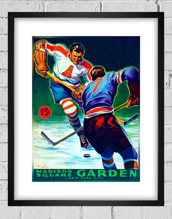 1941-1942 Vintage Brooklyn Americans Hockey Program Cover -  Digital Reproduction