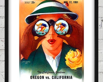 1951 Vintage Oregon - California Football Program Cover - Digital Reproduction