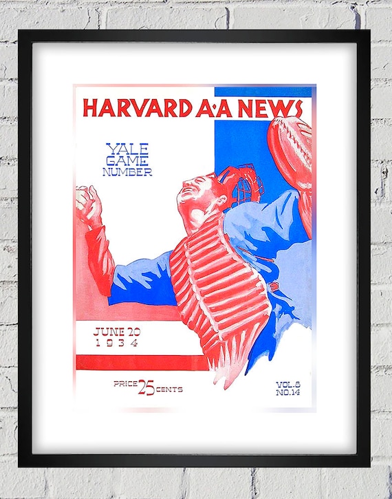 1934 Vintage Yale - Harvard Baseball Program Cover - Digital Reproduction