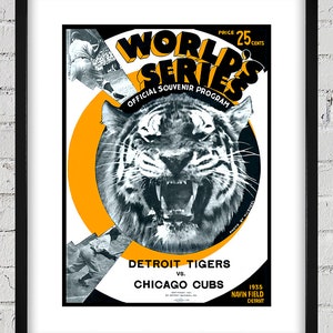 1935 Vintage Chicago Cubs -Detroit Tigers World Series Program Cover - Digital Reproduction
