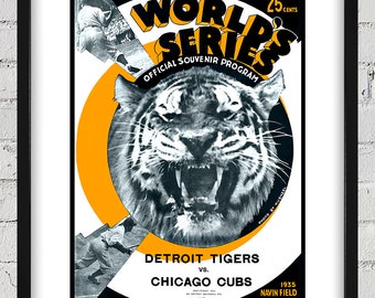 1935 Vintage Chicago Cubs -Detroit Tigers World Series Program Cover - Digital Reproduction