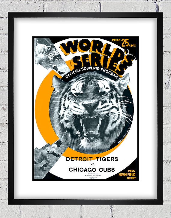 1935 Vintage Chicago Cubs -Detroit Tigers World Series Program Cover - Digital Reproduction