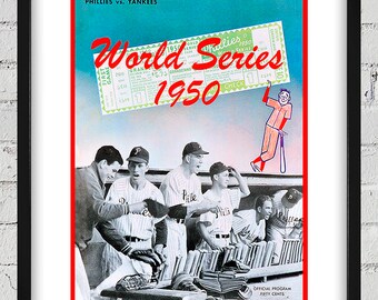 1950 Vintage New York Yankees - Philadelphia Phillies - World Series Program Cover - Digital Reproduction