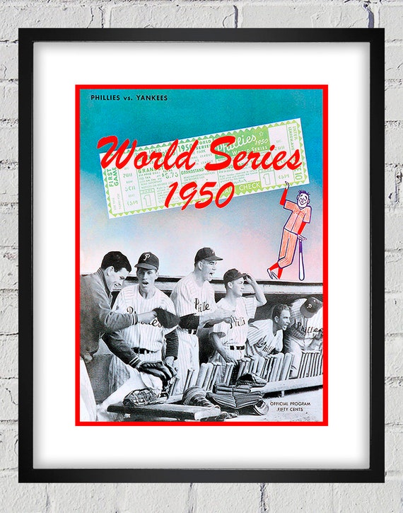 1950 Vintage New York Yankees - Philadelphia Phillies - World Series Program Cover - Digital Reproduction - Print or Matted or Framed