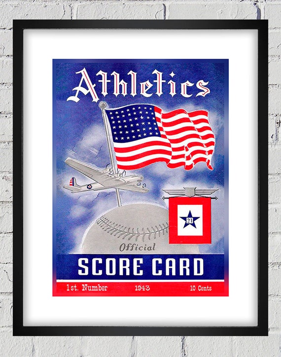 1943 Vintage Philadelphia Athletics Scorecard Cover - Digital Reproduction