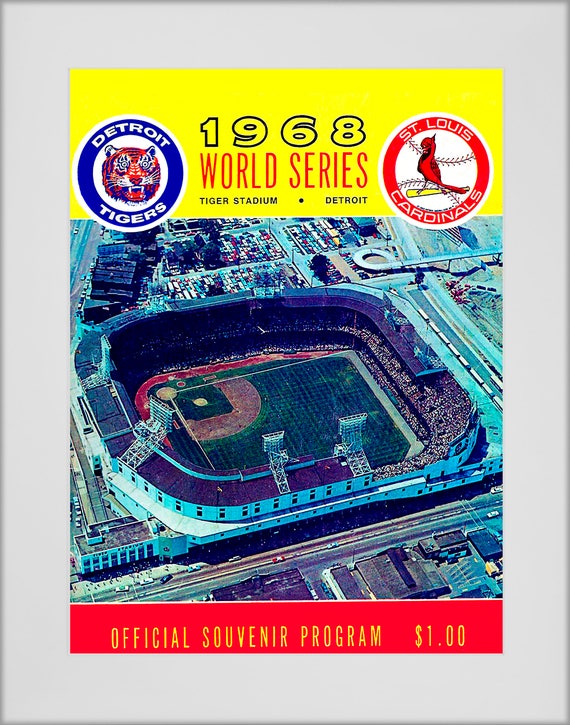 1968 Vintage St Louis Cardinals - Detroit Tigers World Series Program Cover - Digital Reproduction -Print or Matted or Framed