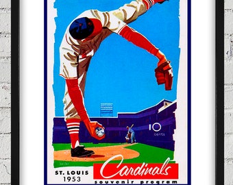 1953 Vintage St Louis Cardinals Program Cover - Digital Reproduction