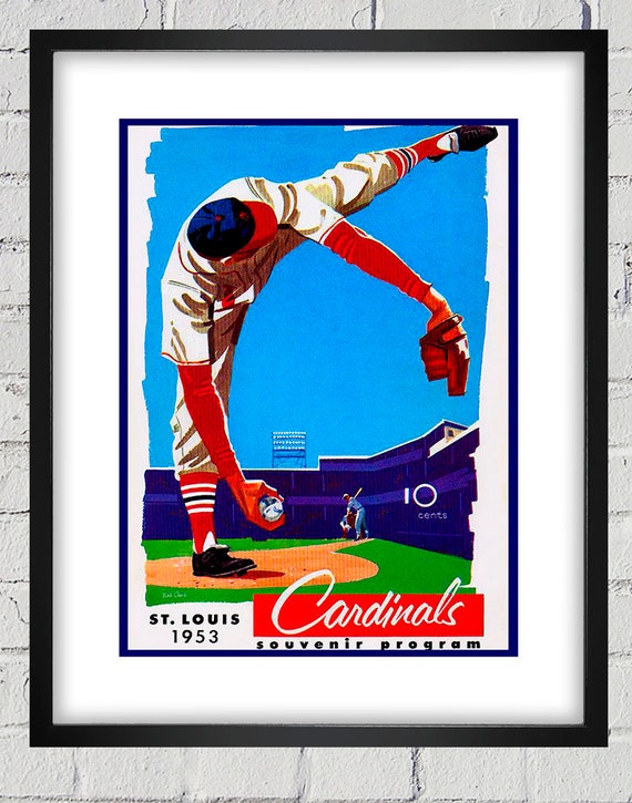 Framed St Louis Cardinals Vintage Take Me Out to Ball Game Logo Music  Poster Art