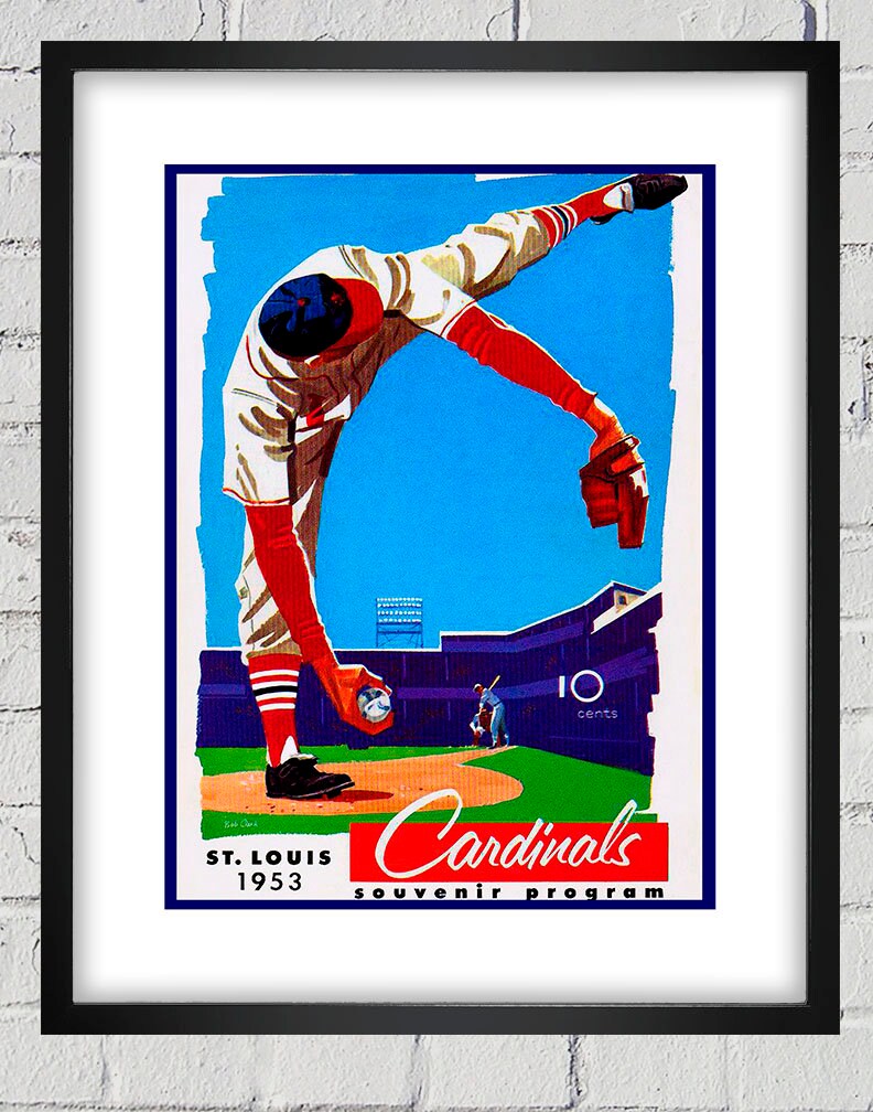 St Louis Cardinals 1953 Program Poster #1, Vintage Memorabilia, Unique Gift