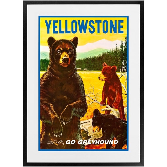 1960's Vintage Yellowstone Travel Poster - Greyhound - Digital Reproduction