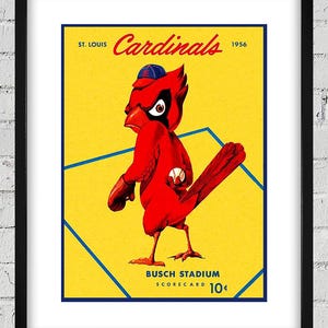 1956 Vintage St Louis Cardinals Scorecard Cover - Digitale Reproduktion