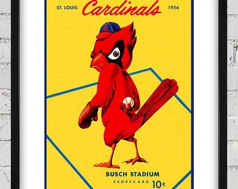 1956 Vintage St Louis Cardinals Scorecard Cover - Digital Reproduction