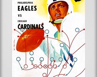 1954 Vintage Chicago Cardinals - Philadelphia Eagles Football Program - Digital Reproduction