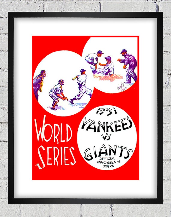 1937 Vintage Yankees vs Giants World Series Program Cover - Digital Reproduction