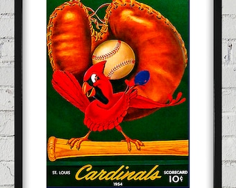 1954 Vintage St Louis Cardinals Scorebook Cover - Digital Reproduction