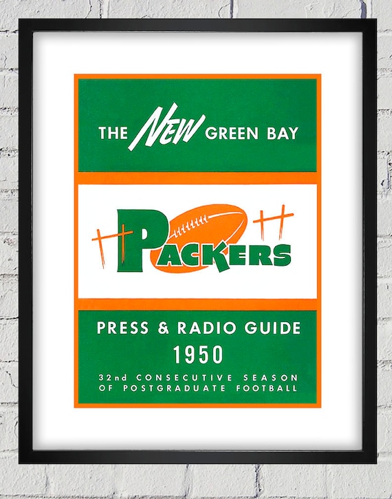 1950 Vintage Green Bay Packers Football Media Guide Cover - Digital Reproduction