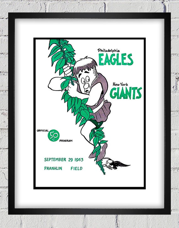 1963 Vintage Philadelphia Eagles - New York Giants Football Program Cover - Digital Reproduction