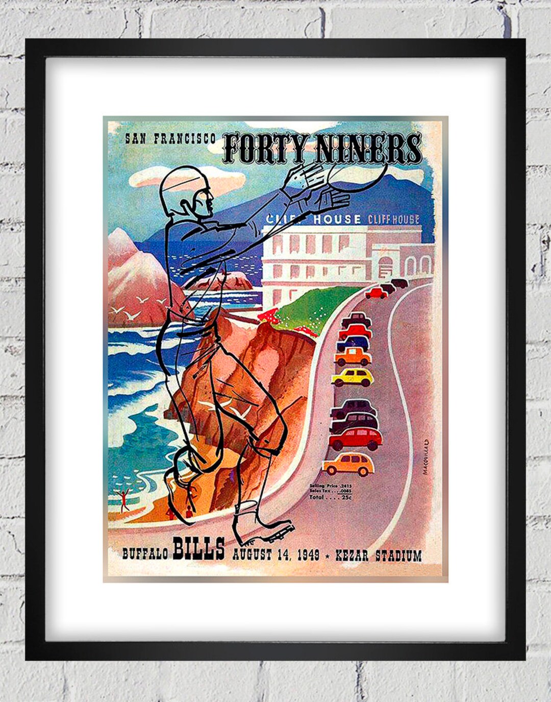 1949 Vintage San Francisco 49ers Buffalo Bills Football Program Cover